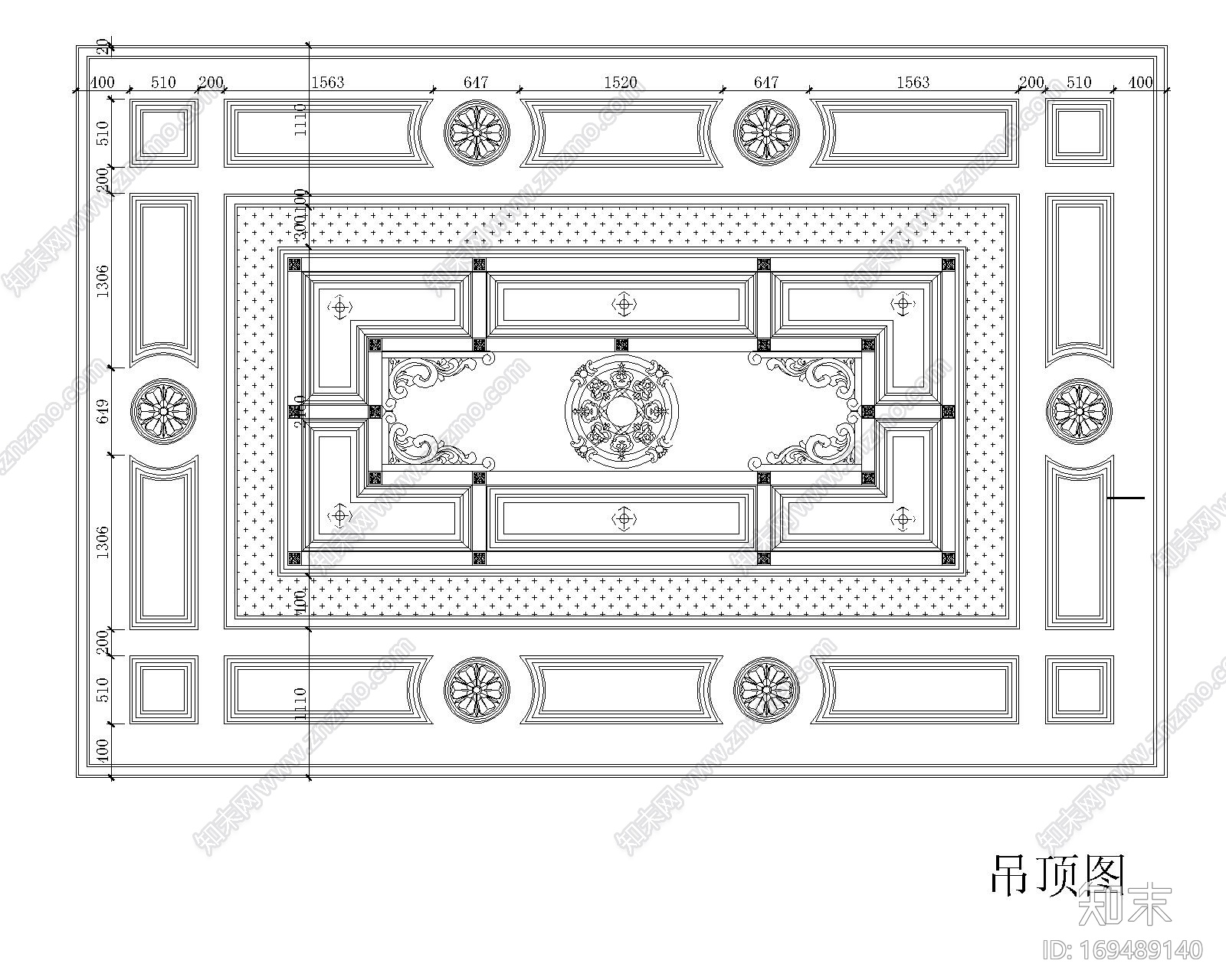 天花吊顶CAD图库施工图下载【ID:169489140】