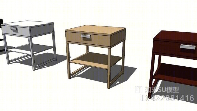 特吕西尔床头柜SU模型下载【ID:422981416】