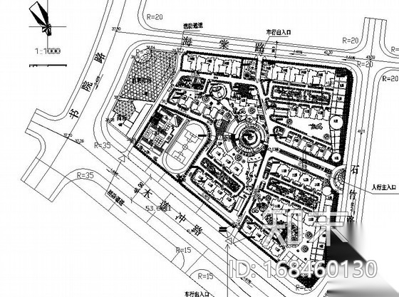 [长沙]某居住区修建性详细规划总平面施工图下载【ID:168460130】