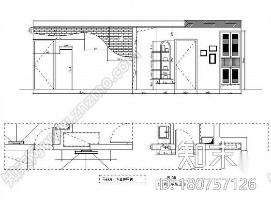 [上海]浪漫清新田园风情两居室样板间装修施工图（含效果...施工图下载【ID:180757126】