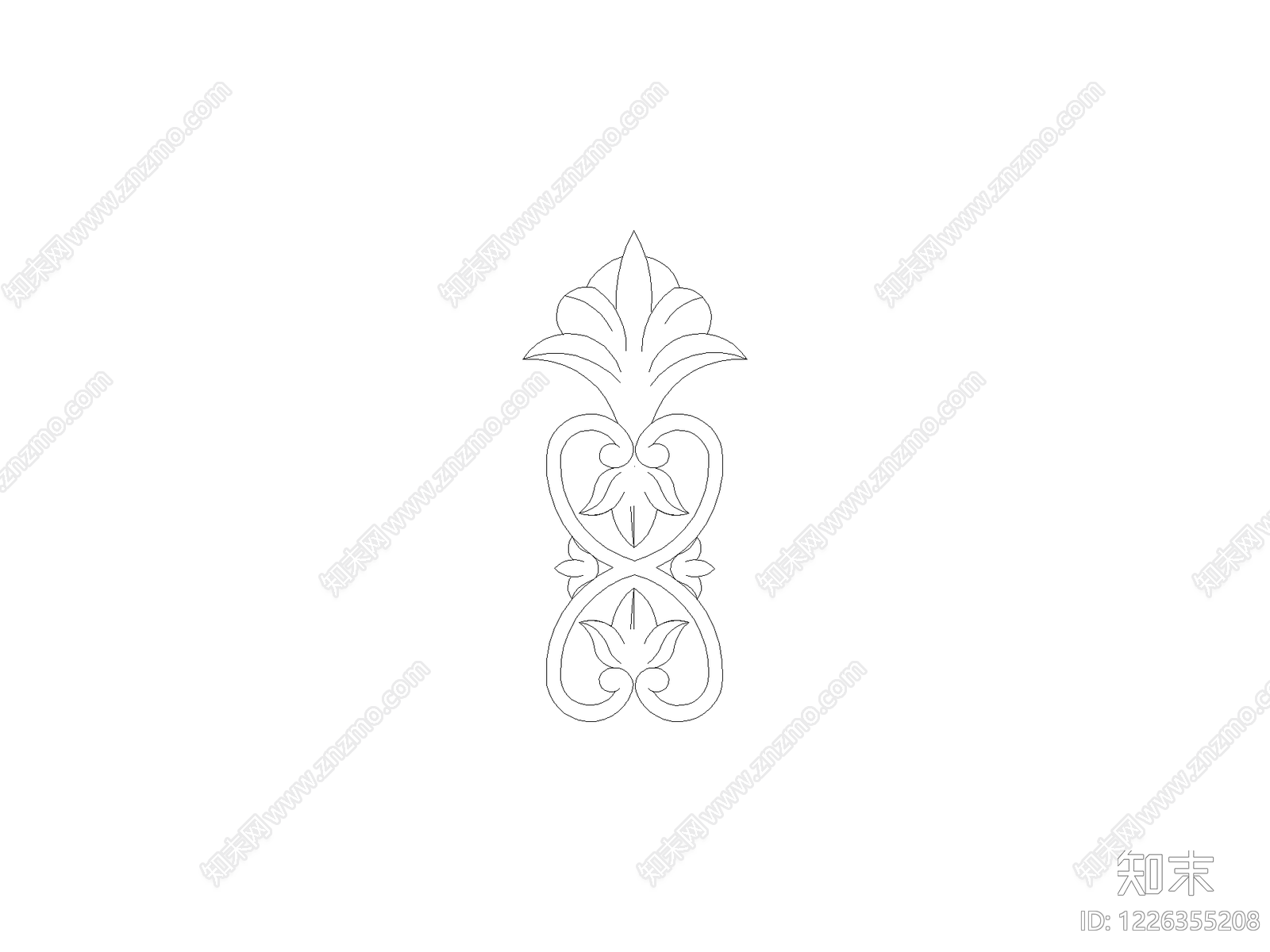 法式雕塑装饰构件CAD图纸