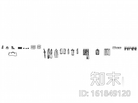 现代风格衣柜饰物CAD图块下载cad施工图下载【ID:161849120】