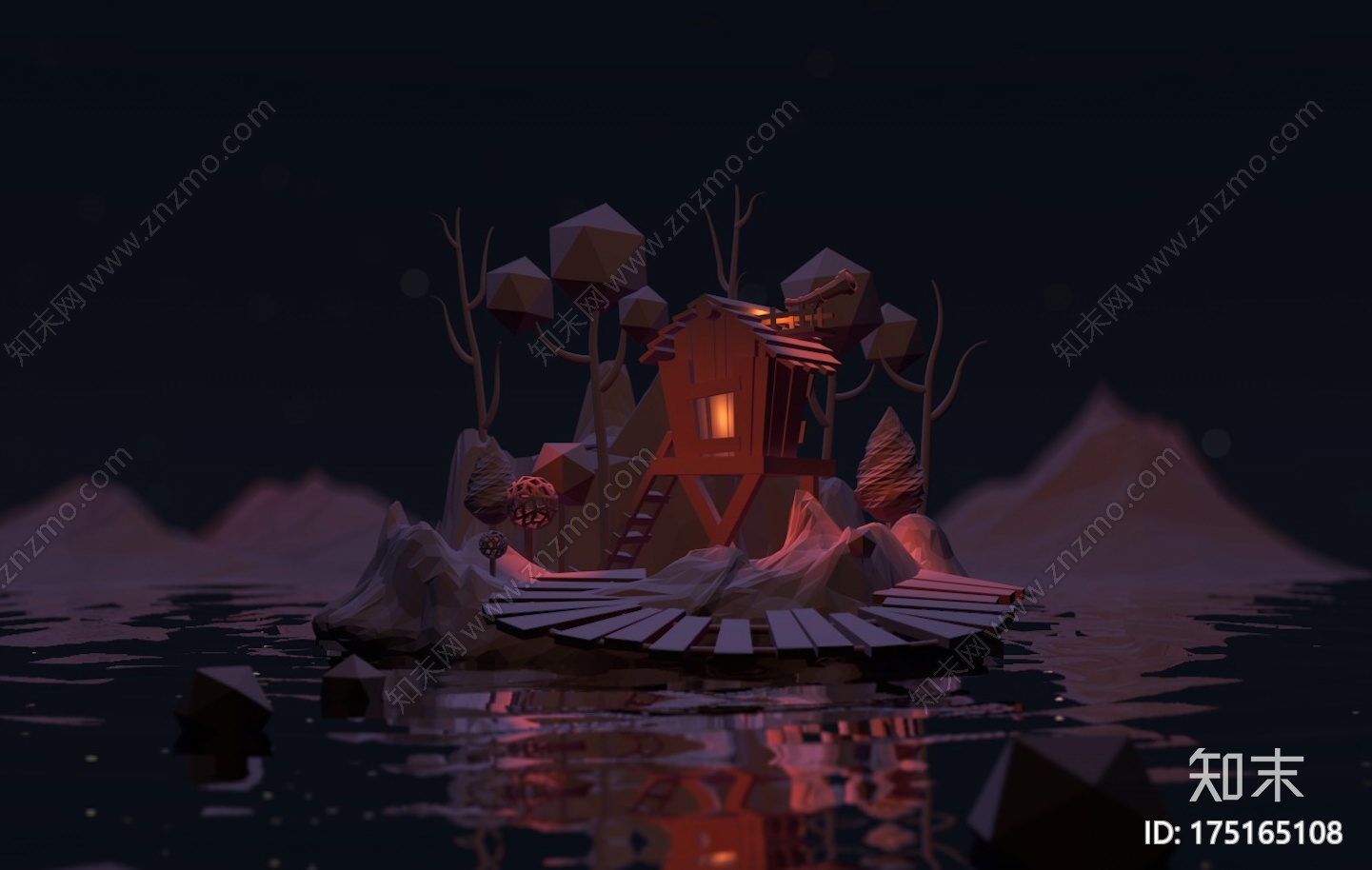 低多边形卡通场景CG模型下载【ID:175165108】