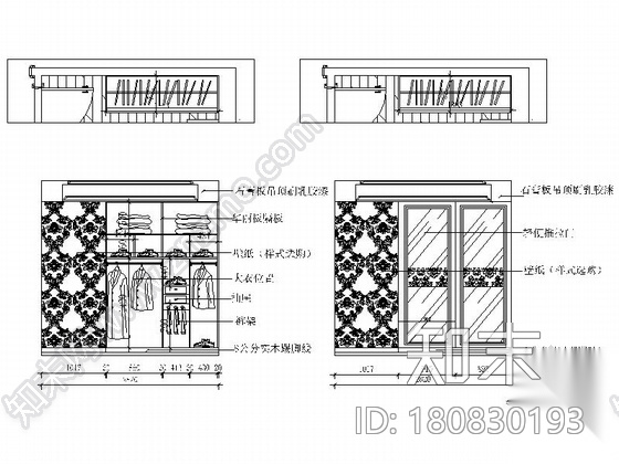 雅致欧式新古典风格五居室样板房装修图（含效果）cad施工图下载【ID:180830193】