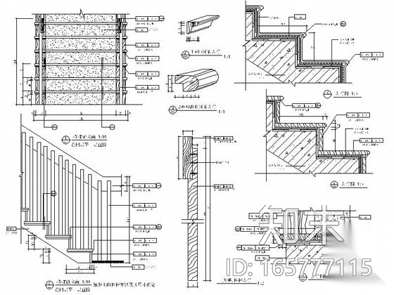 精装别墅楼梯详图cad施工图下载【ID:165777115】