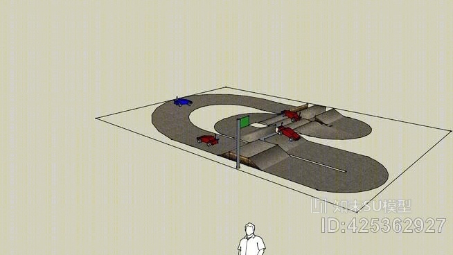 赛车跑道SU模型下载【ID:425362927】