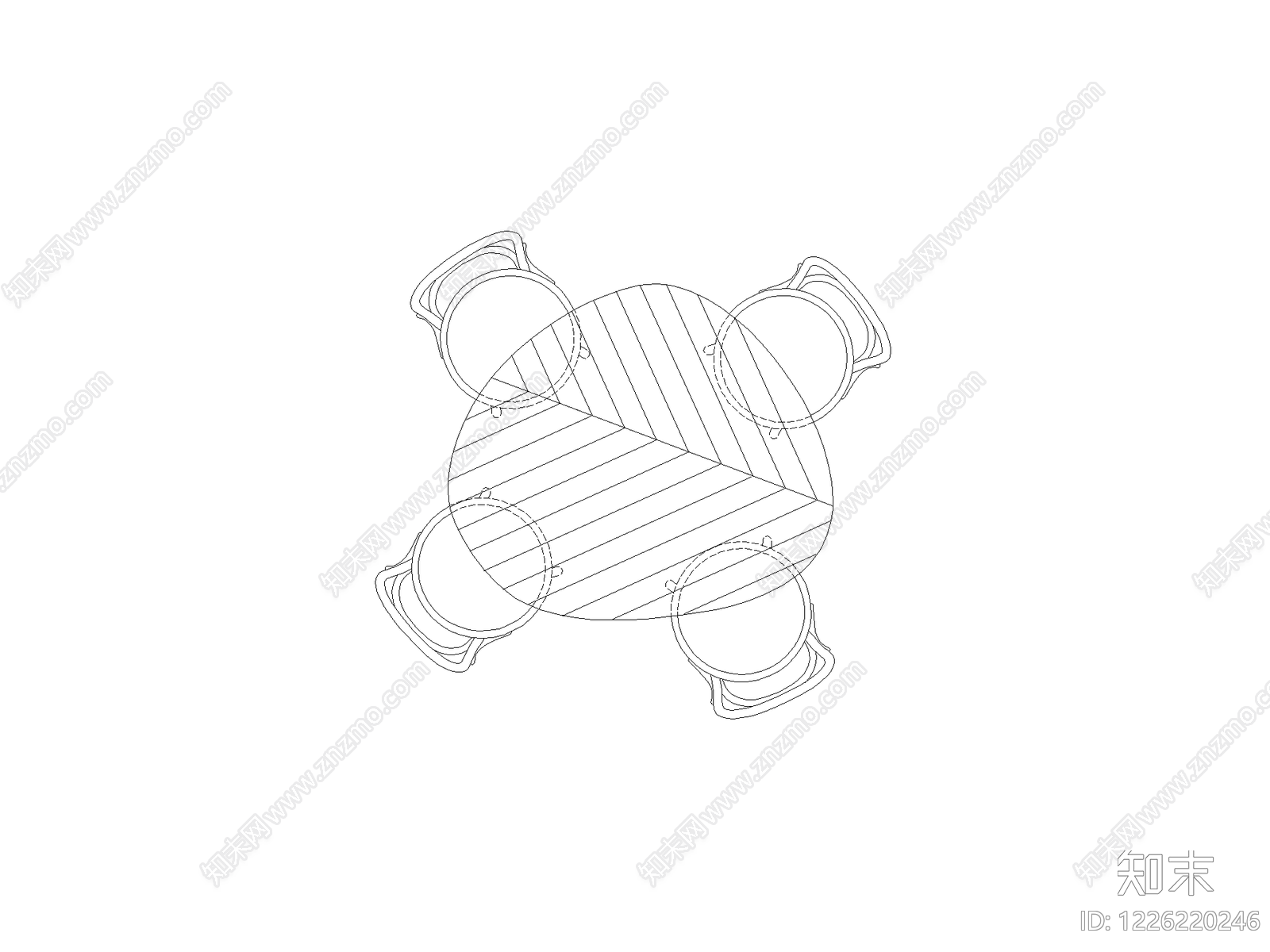 正反沙发组合cad施工图下载【ID:1226220246】