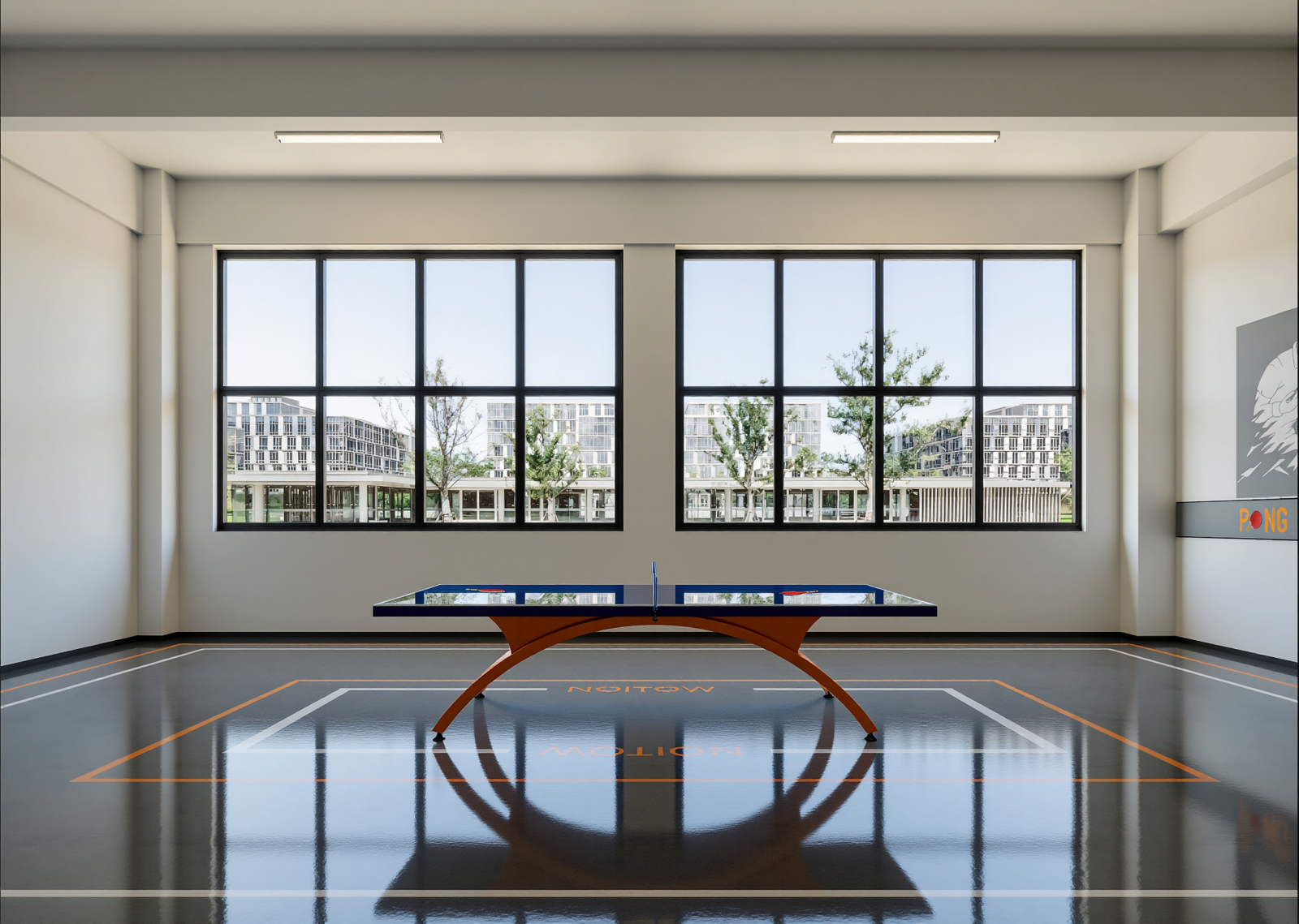 现代乒乓球室3D模型下载【ID:1215185603】