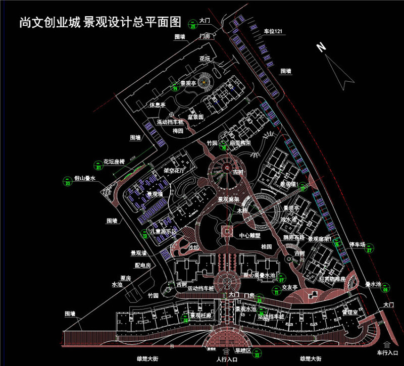 景观总平面CAD景观图纸cad施工图下载【ID:149625118】