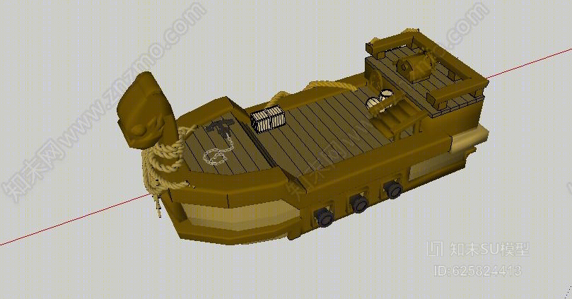 卡通风格船模型SU模型下载【ID:625824413】