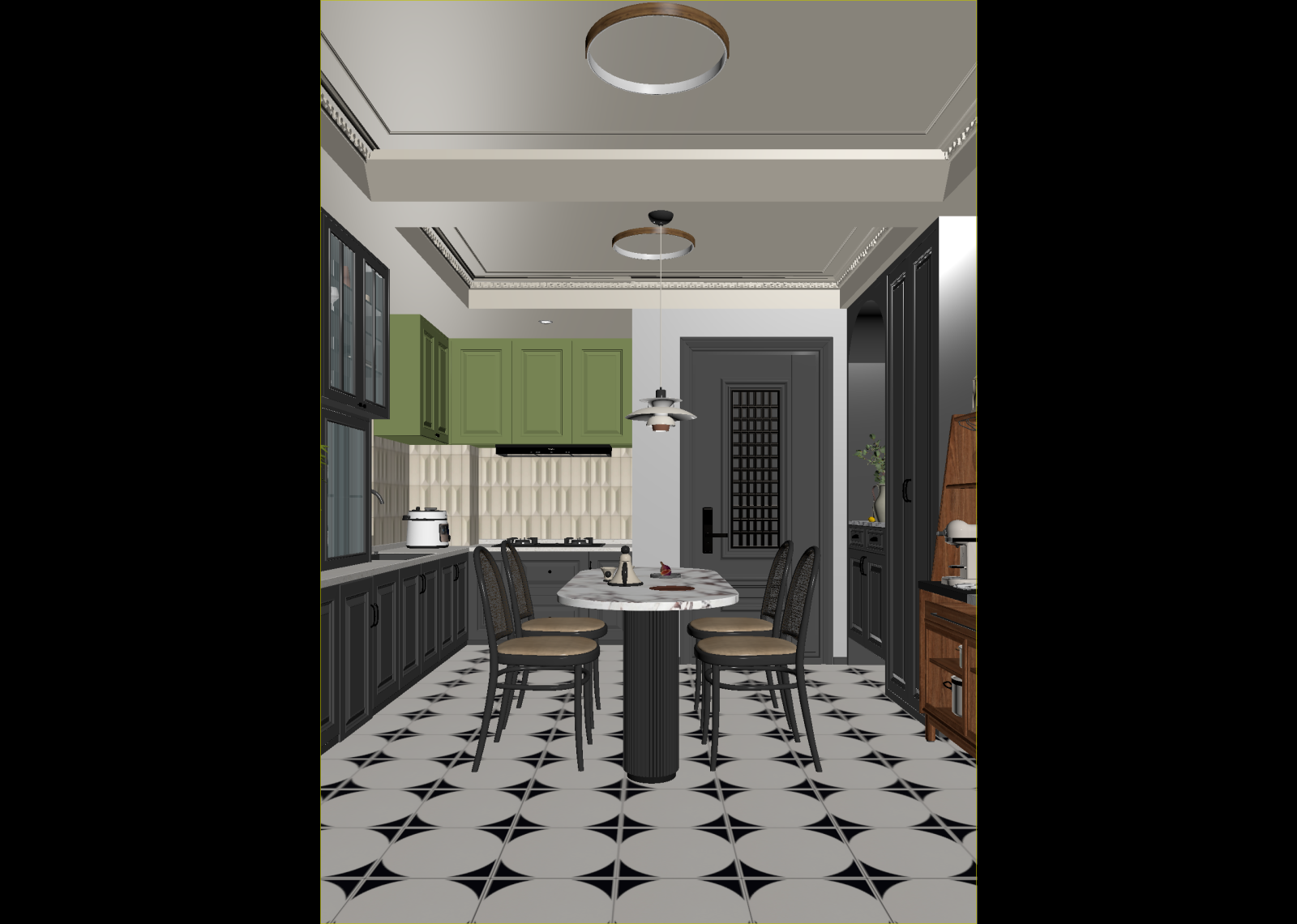 法式开放式厨房3D模型下载【ID:1215071463】