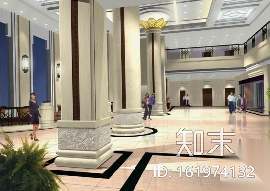 [浙江]某酒店大堂施工图（含效果）cad施工图下载【ID:161974132】