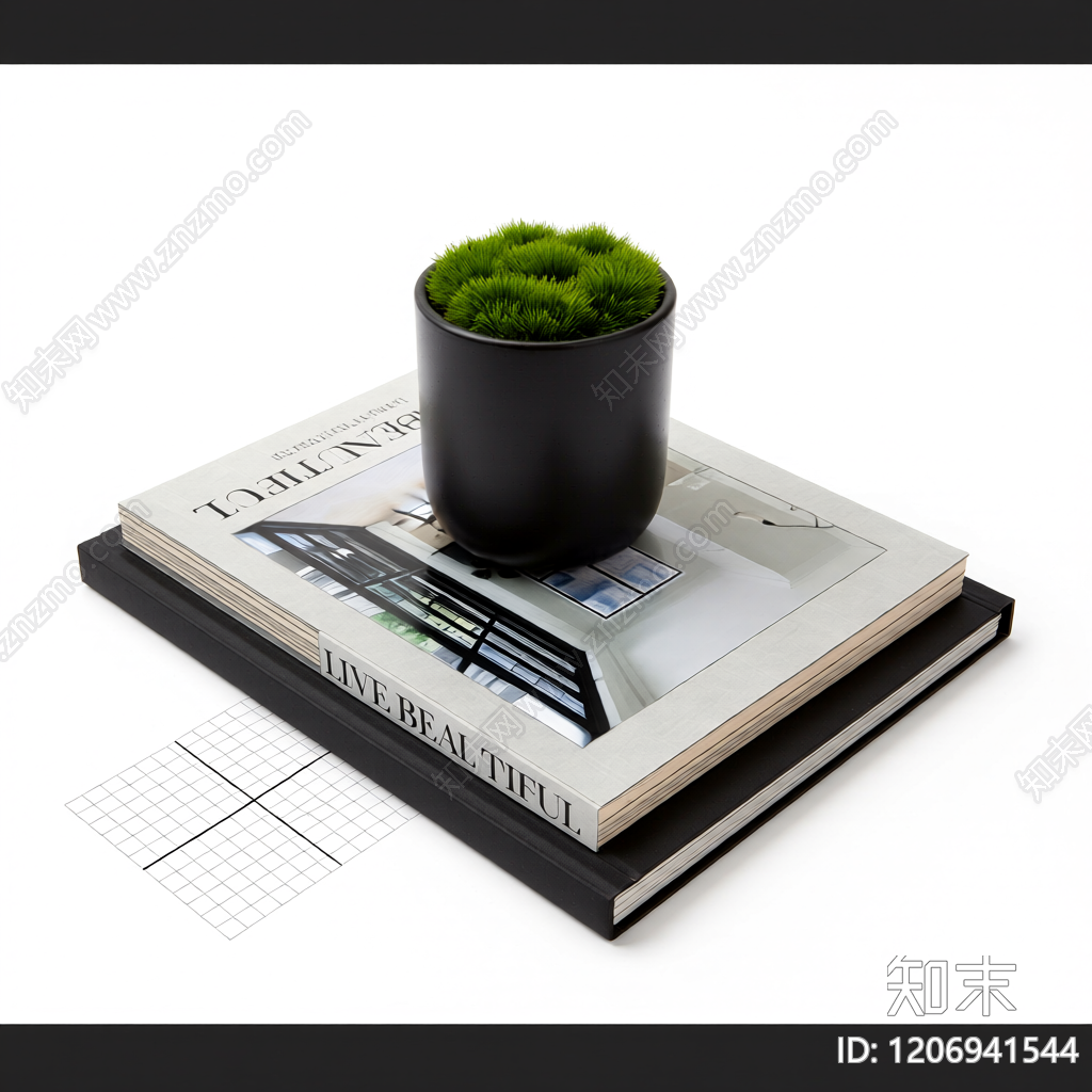 盆栽植物装饰品3D模型下载【ID:1206941544】