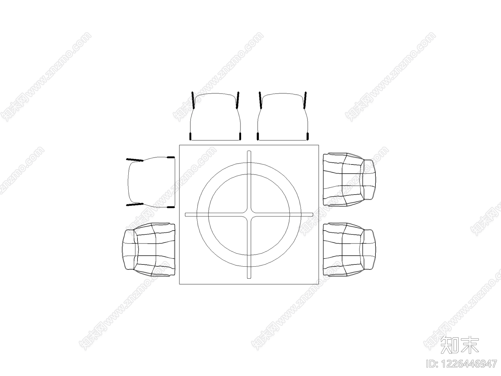 桌椅cad施工图下载【ID:1226446947】