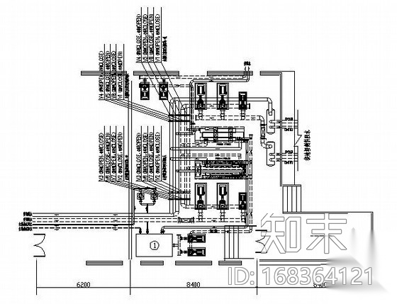 空调机房双管图cad施工图下载【ID:168364121】