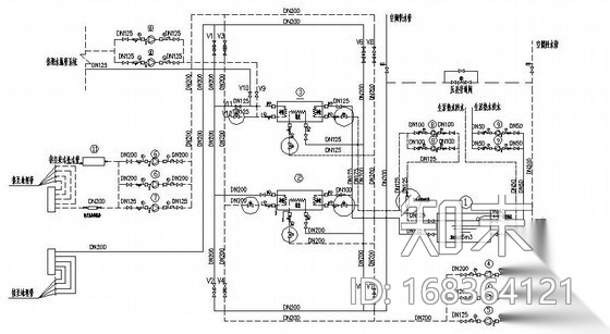 空调机房双管图cad施工图下载【ID:168364121】