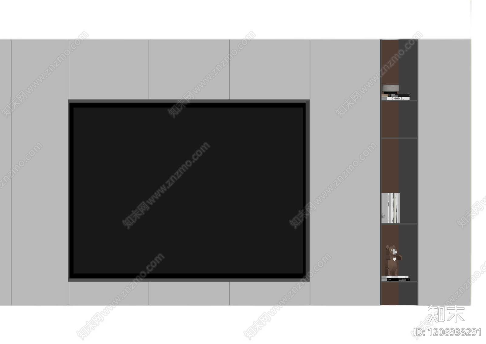 电视墙组合体3D模型下载【ID:1206938291】