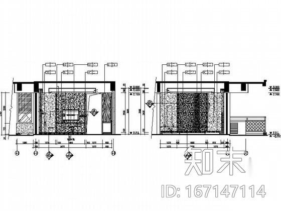 [海南]滨海新区新中式风格客房装修施工图（含效果）施工图下载【ID:167147114】