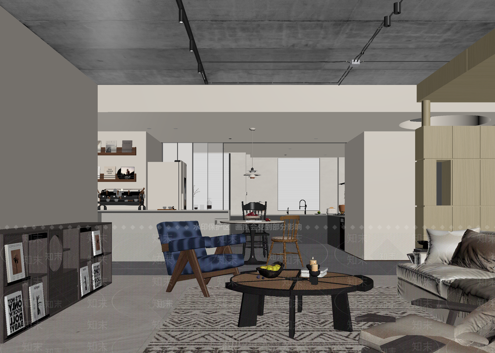 原木客餐厅3D模型下载【ID:1215140892】