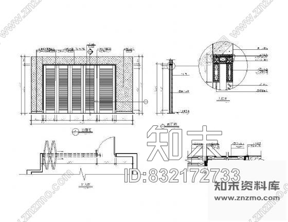 图块/节点百叶门详图cad施工图下载【ID:832172733】