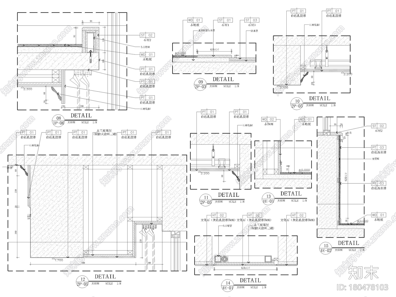 [重庆]68㎡复式LOFT公寓样板房装修施工图cad施工图下载【ID:180478103】