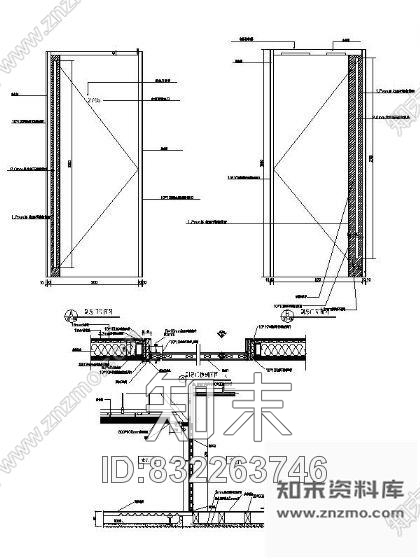 办公室单开门详图施工图下载【ID:832263746】