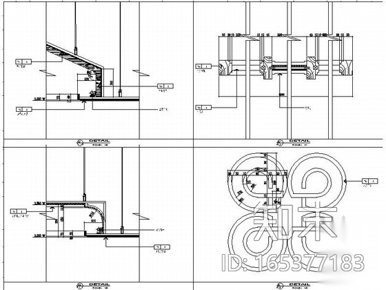 现代中式贵宾宴会厅室内装修施工图（含效果）cad施工图下载【ID:165377183】