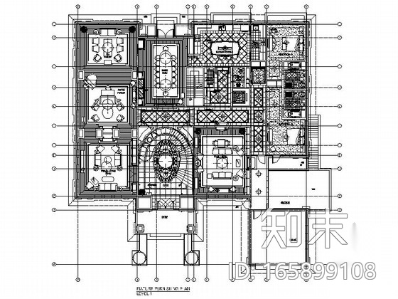 [北京]中国顶级独栋欧式风格两层别墅装修施工图（含效果...cad施工图下载【ID:165899108】