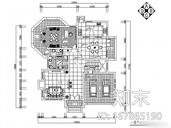 [浙江]三层别墅设计装修图（含效果图）cad施工图下载【ID:167865190】