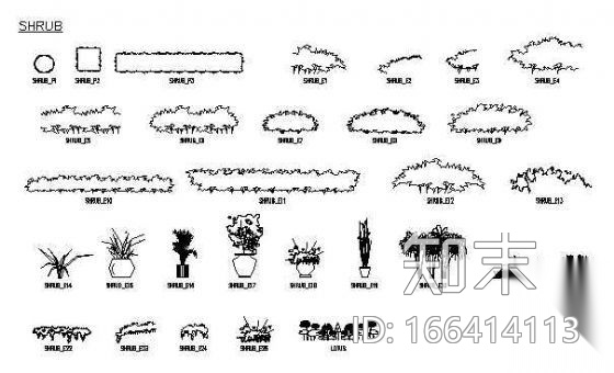 平立面植物施工图下载【ID:166414113】