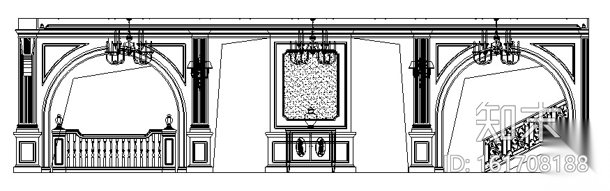 欧式风格别墅样板间室内设计施工图(含效果图)cad施工图下载【ID:161708188】