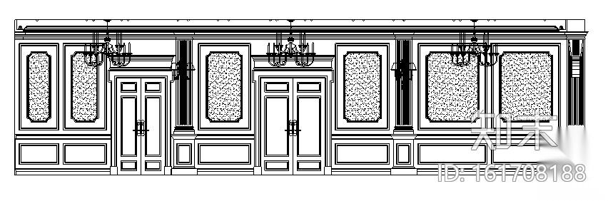 欧式风格别墅样板间室内设计施工图(含效果图)cad施工图下载【ID:161708188】