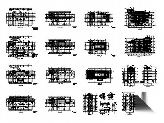 七层坡屋顶机关办公大楼建筑设计方案图施工图下载【ID:167932129】