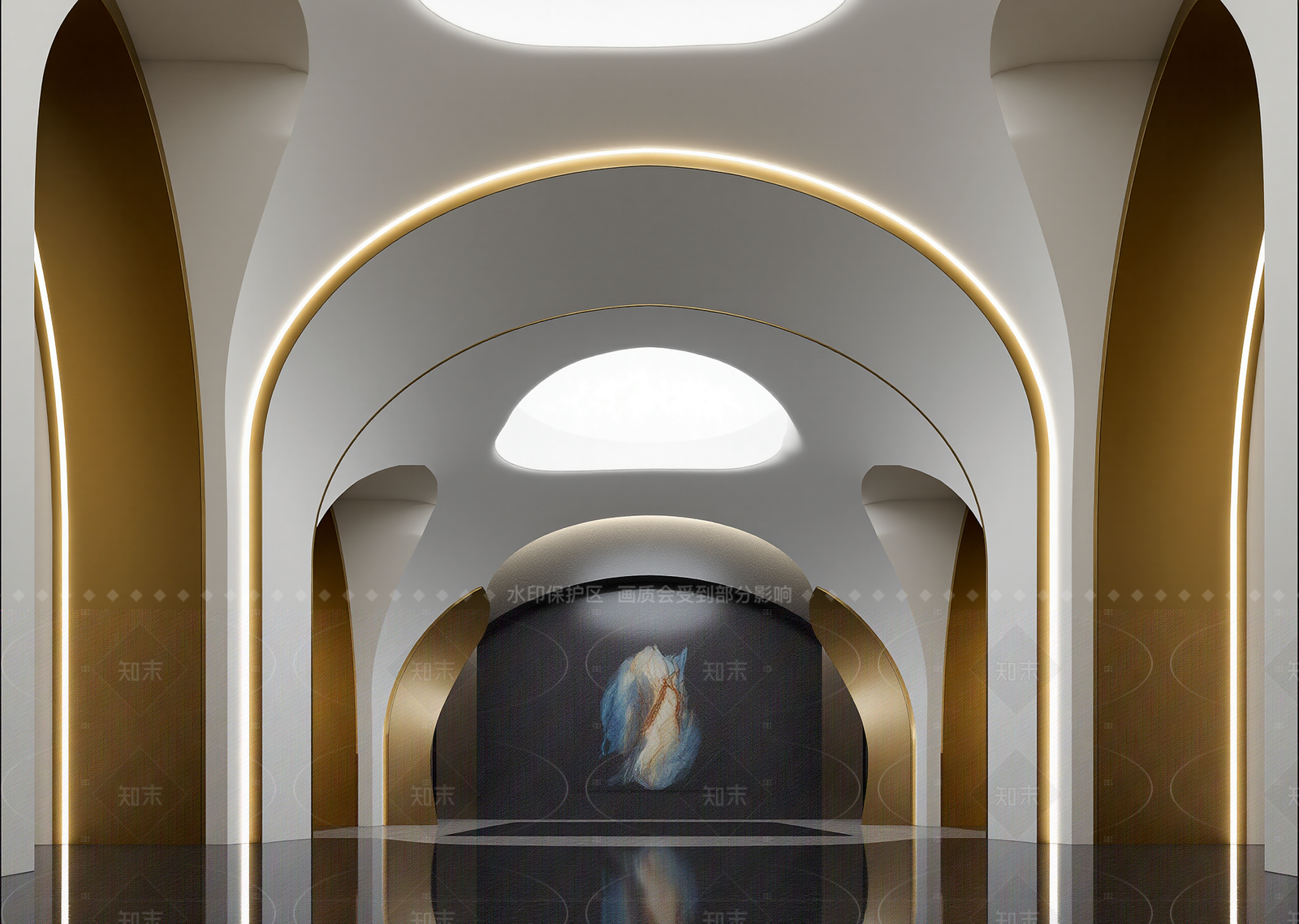 现代艺术展厅3D模型下载【ID:1214928385】