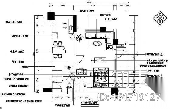 某高级单身公寓装修图施工图下载【ID:161719127】