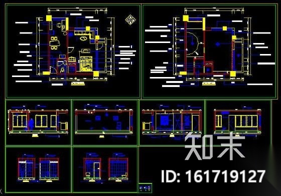 某高级单身公寓装修图施工图下载【ID:161719127】