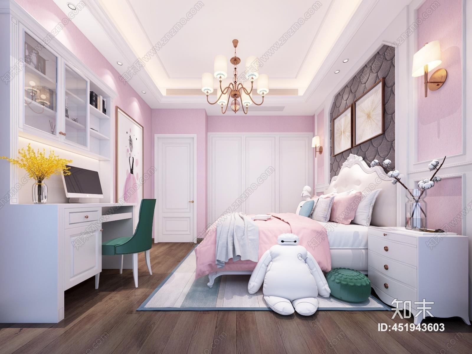 北欧公主房3D模型下载【ID:451943603】