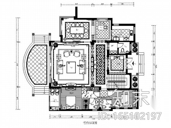 [福州]富豪区独栋精品欧式三层别墅CAD装修图（含效果...cad施工图下载【ID:165102197】