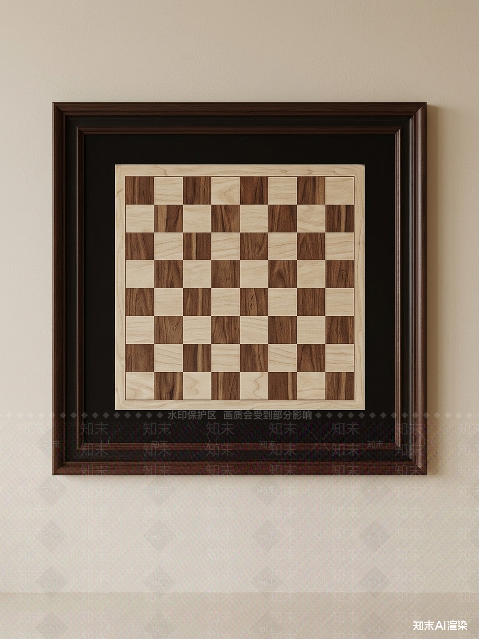 棋盘格图案设计挂画挂画SU模型下载【ID:1227339908】