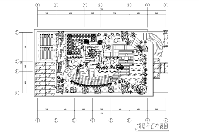 江边别墅屋顶花园景观工程施工图全套(推荐下载）cad施工图下载【ID:160916171】
