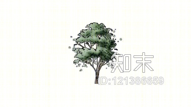 二维彩色草图树SU模型下载【ID:121386659】