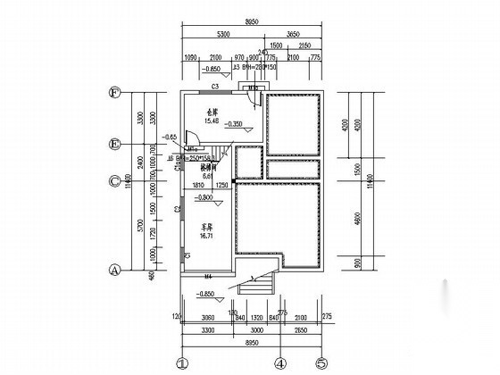 某四层农民自建房建筑施工图cad施工图下载【ID:165747103】