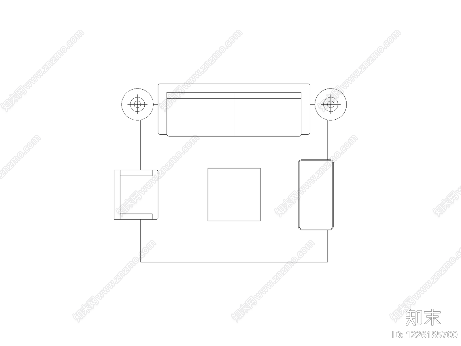 沙发cad施工图下载【ID:1226185700】