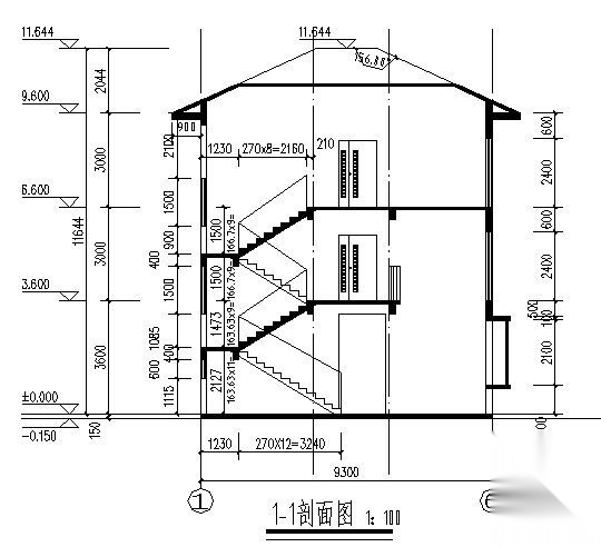 某三层小户型独立别墅建筑方案图cad施工图下载【ID:149919157】