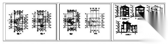 某三层小户型独立别墅建筑方案图cad施工图下载【ID:149919157】