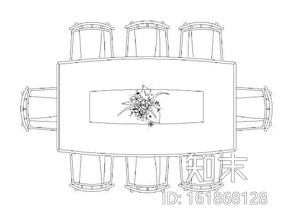 常用餐桌平面图块集施工图下载【ID:161868128】