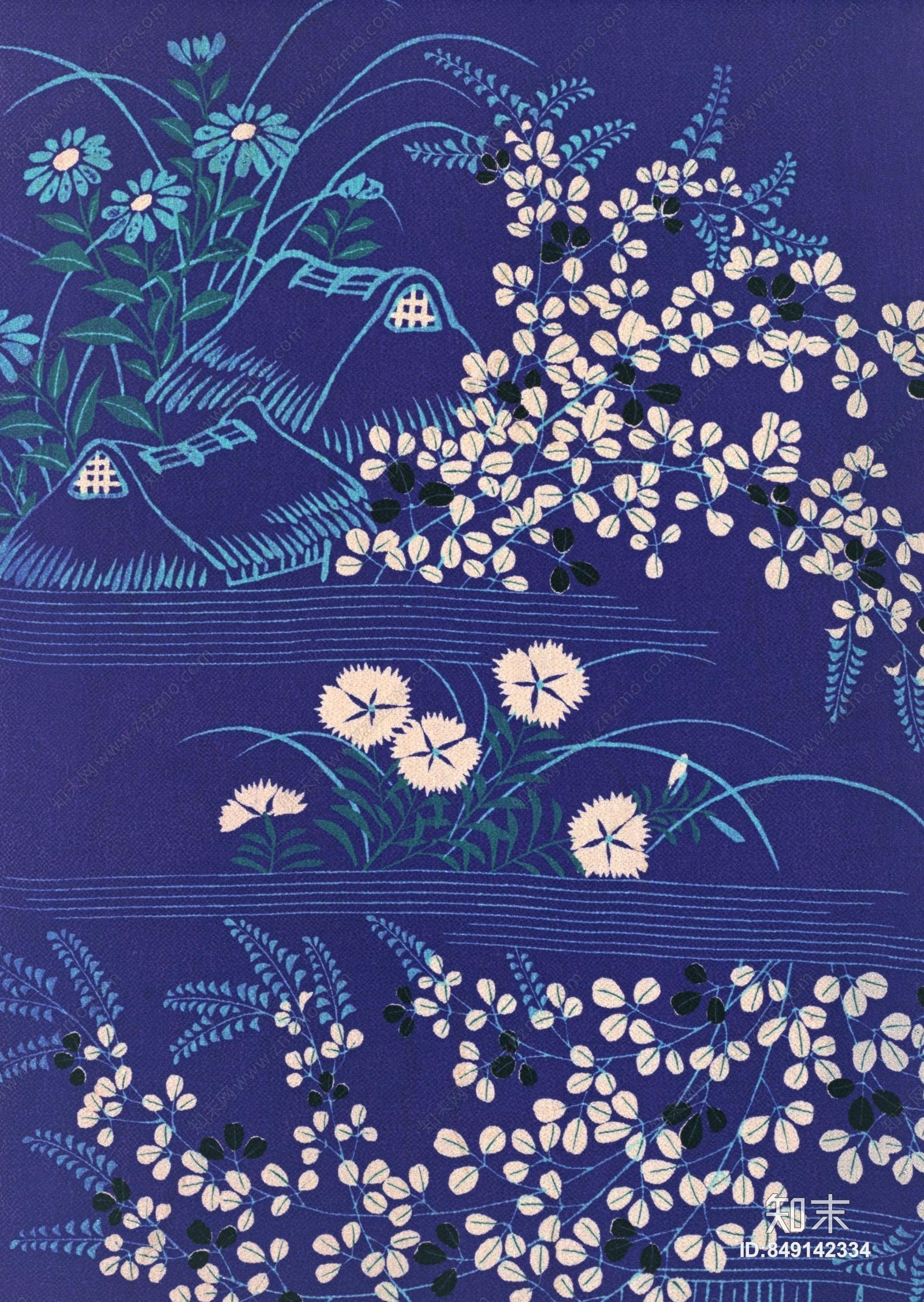 中式新中式墙纸贴图下载