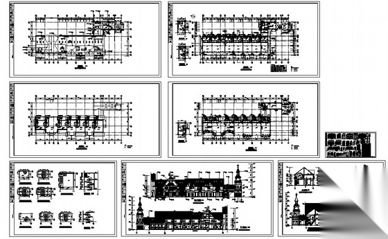 某英式风格商业建筑方案图带效果图cad施工图下载【ID:166061185】