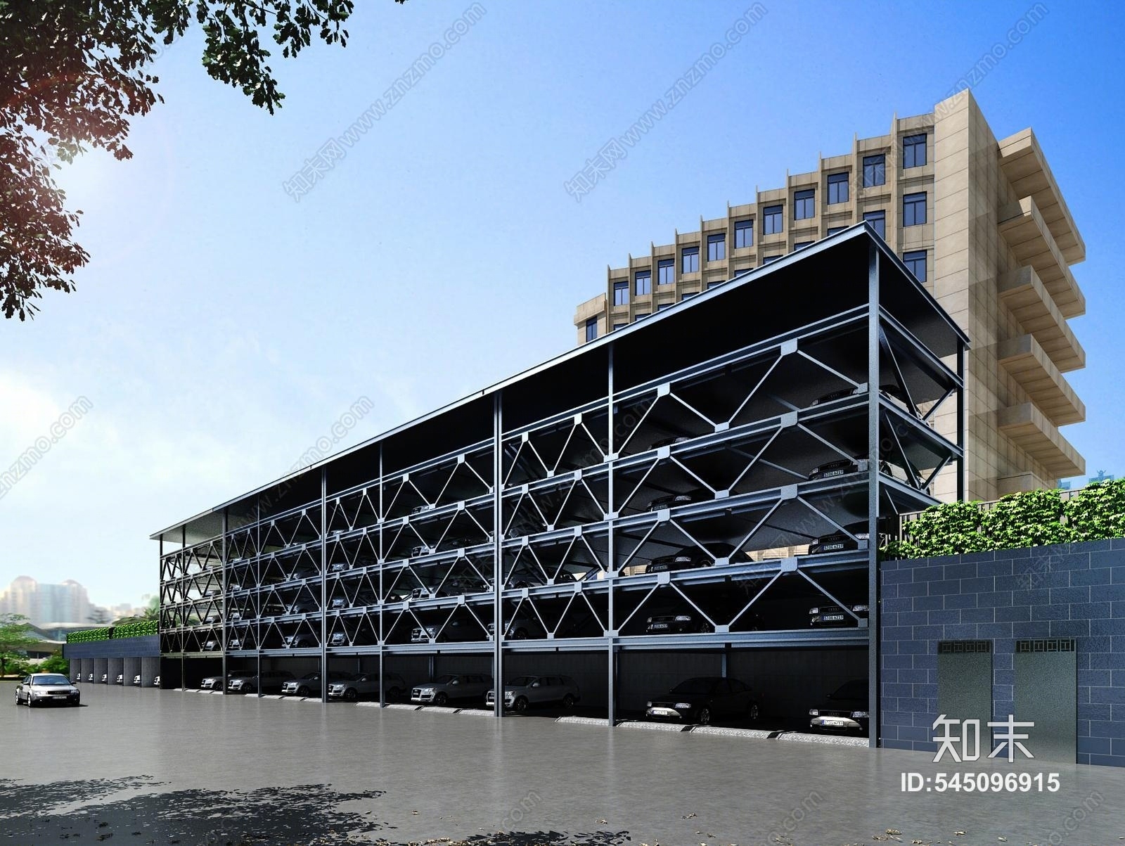 现代立体停车场3D模型下载【ID:545096915】