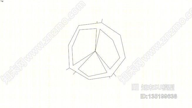 平面电线树六角SU模型下载【ID:135199638】